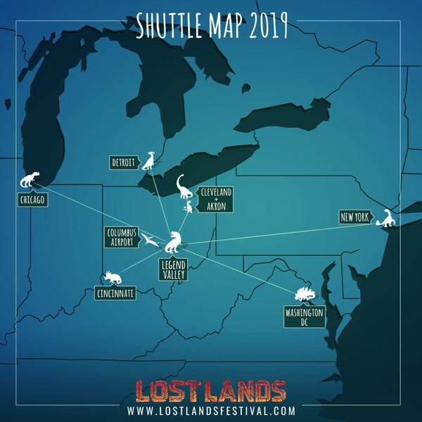 Lost Lands Shuttle Map 2019