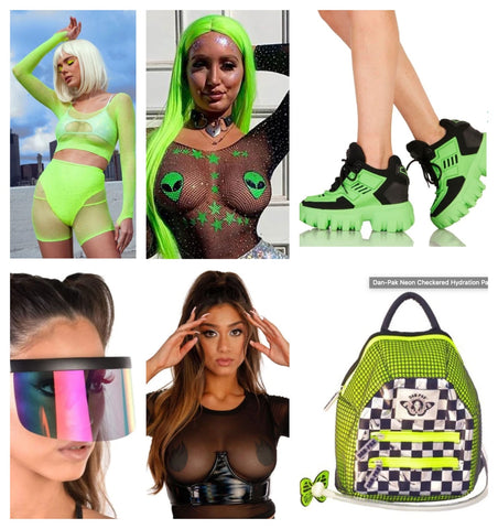 Neon Green Rave Outfit