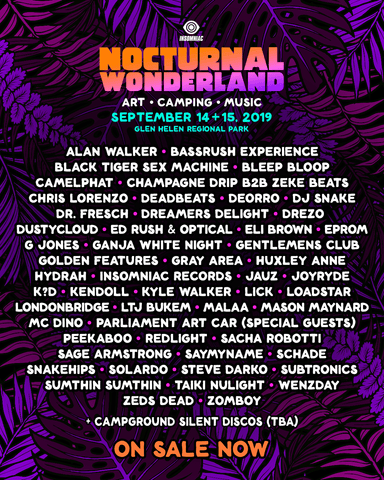 Nocturnal Wonderland 2019 Lineup