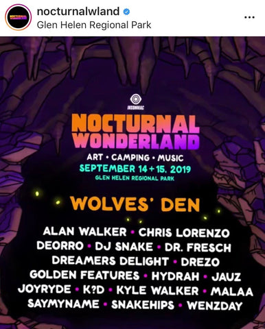 Nocturnal Wonderland Wolves Den Set Times