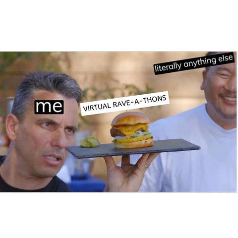 Rave meme with burger