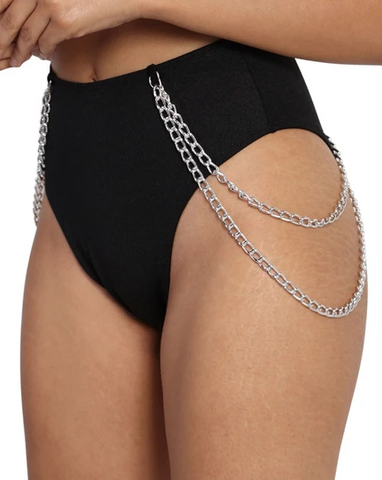 chain booty shorts