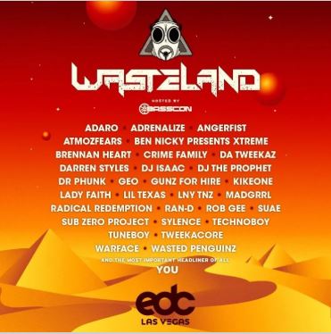 Wasteland Lineup By Stage