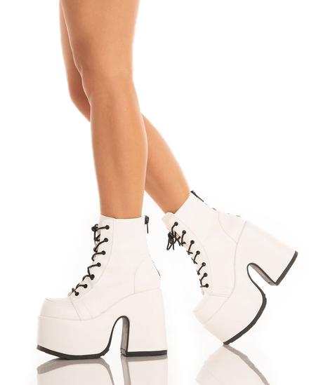 Womens Shoes Demonia To The Groove Chunky Heel Platform Shoes