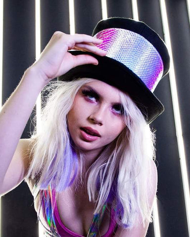 Wonderland Holographic Top Hat for Raves