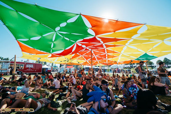 Rasta Colored Art Installation at Paradiso Festival at the Gorge Amphitheater in Gorge, WA