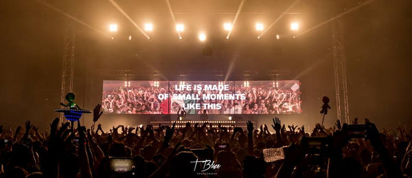 Above and Beyond, Life is Made Up of Small Moments Like these Text at EDM Show