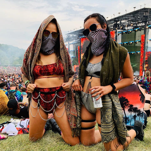 ravers wearing masks at the gorge