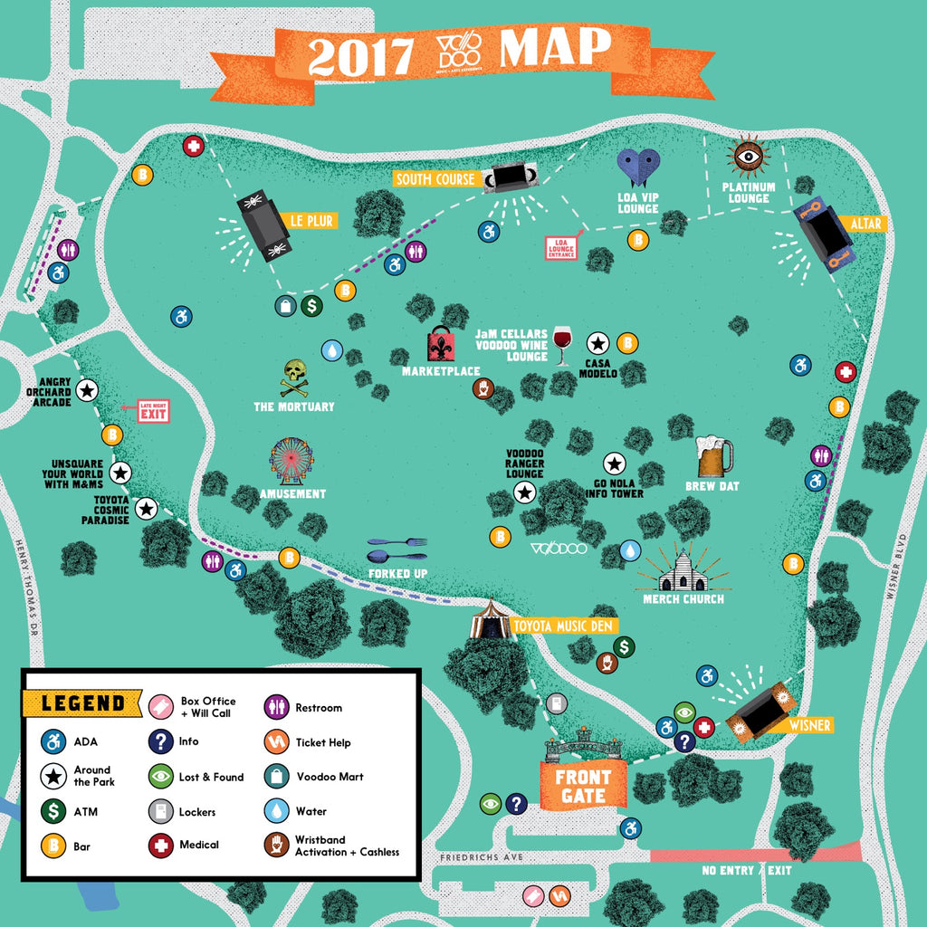 Voodoo Music Festival Map 