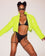 Power Puffer Cropped Jacket - Neon Yellow