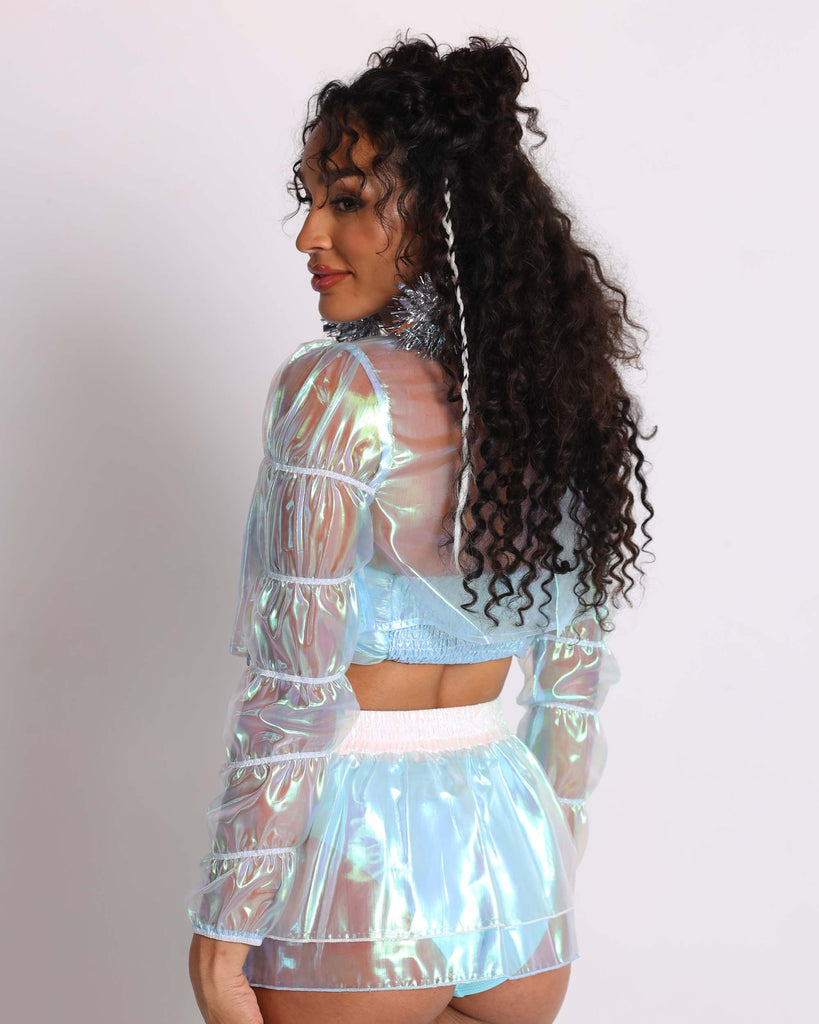 Dreamy Much Iridescent Puffer Jacket-Iridescent-Back--Courtney---S