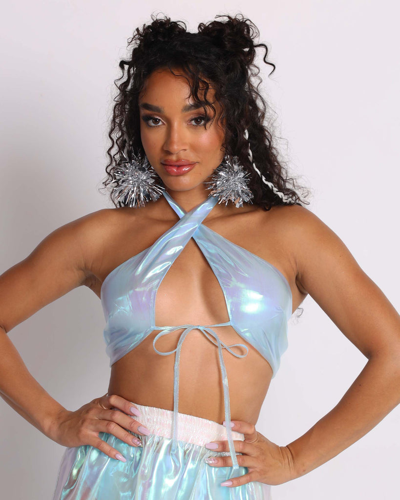 Dreamy Much Iridescent Halter Top-Iridescent-Front--Courtney---S