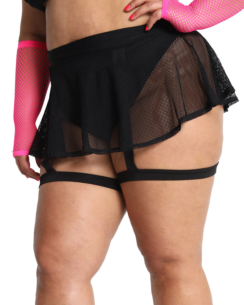 Freaky Fishnet Mini Skirt-Curve1-Black-Side--Silvia---1X