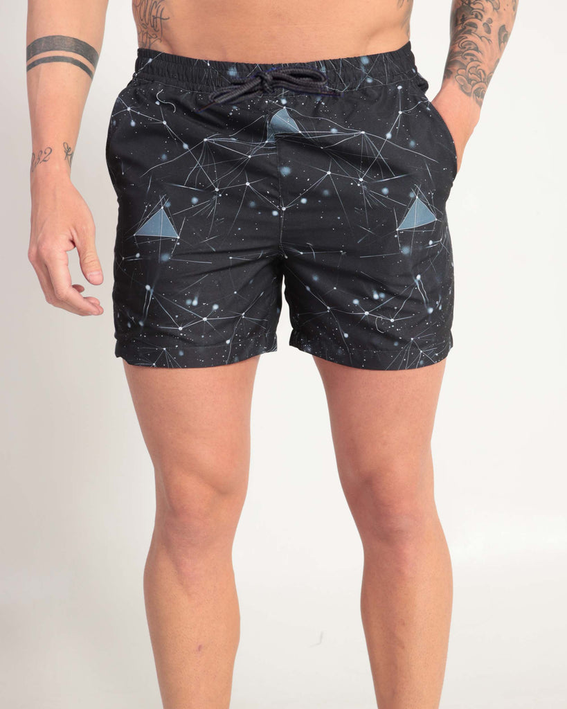 Spectrum Art Shorts-Black/White-Front--Zach---L