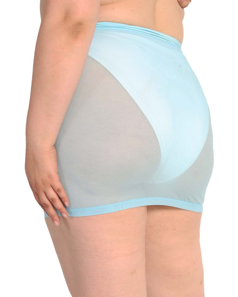 Up 2 No Good Mesh Mini Skirt-Curve1-Blue-Back--Bailey---1X