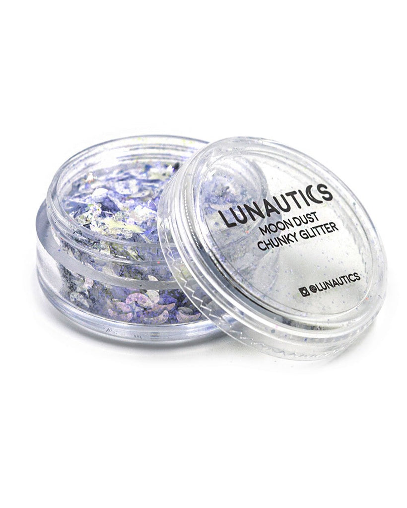 Lunautics Zenon UV Reactive Glitter-Silver/Hologram-UVon-TopOff