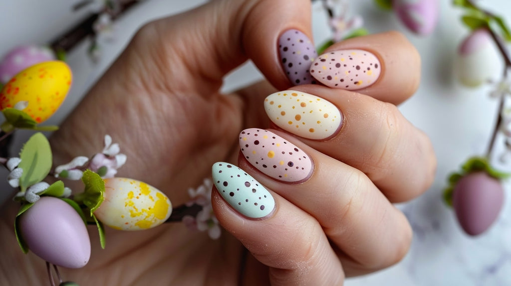 Easter nail art - eggshell matte