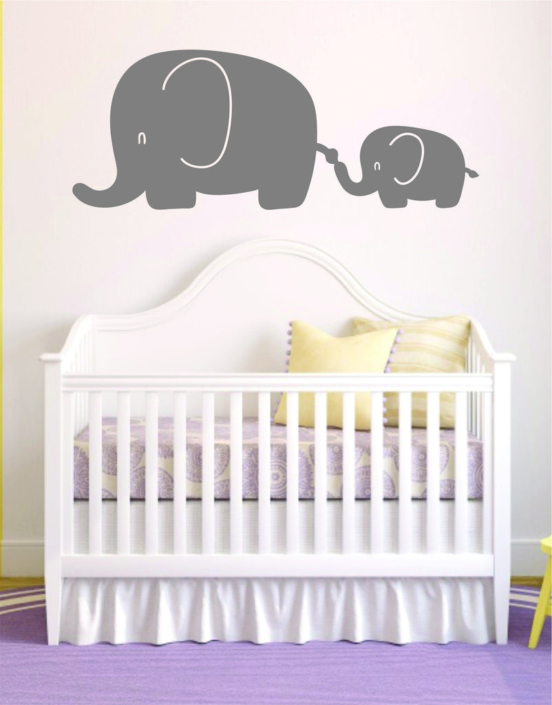 2 Elephants Wall Decal Sticker Room Art Vinyl Beautiful Animal Baby Nu ...