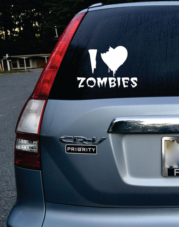 I Love Zombies Car Window Design Decal Sticker Wall Vinyl Art Decor ...