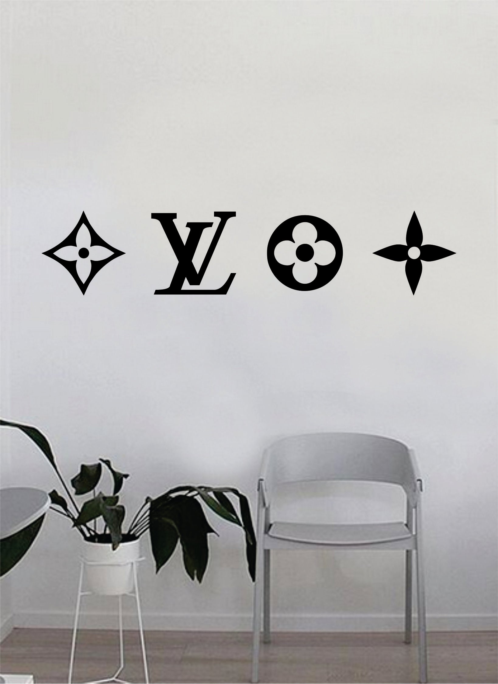 Louis Vuitton Logo Pattern V2 Wall Decal Home Decor Bedroom Room Vinyl Sticker Art Quote Designer Br