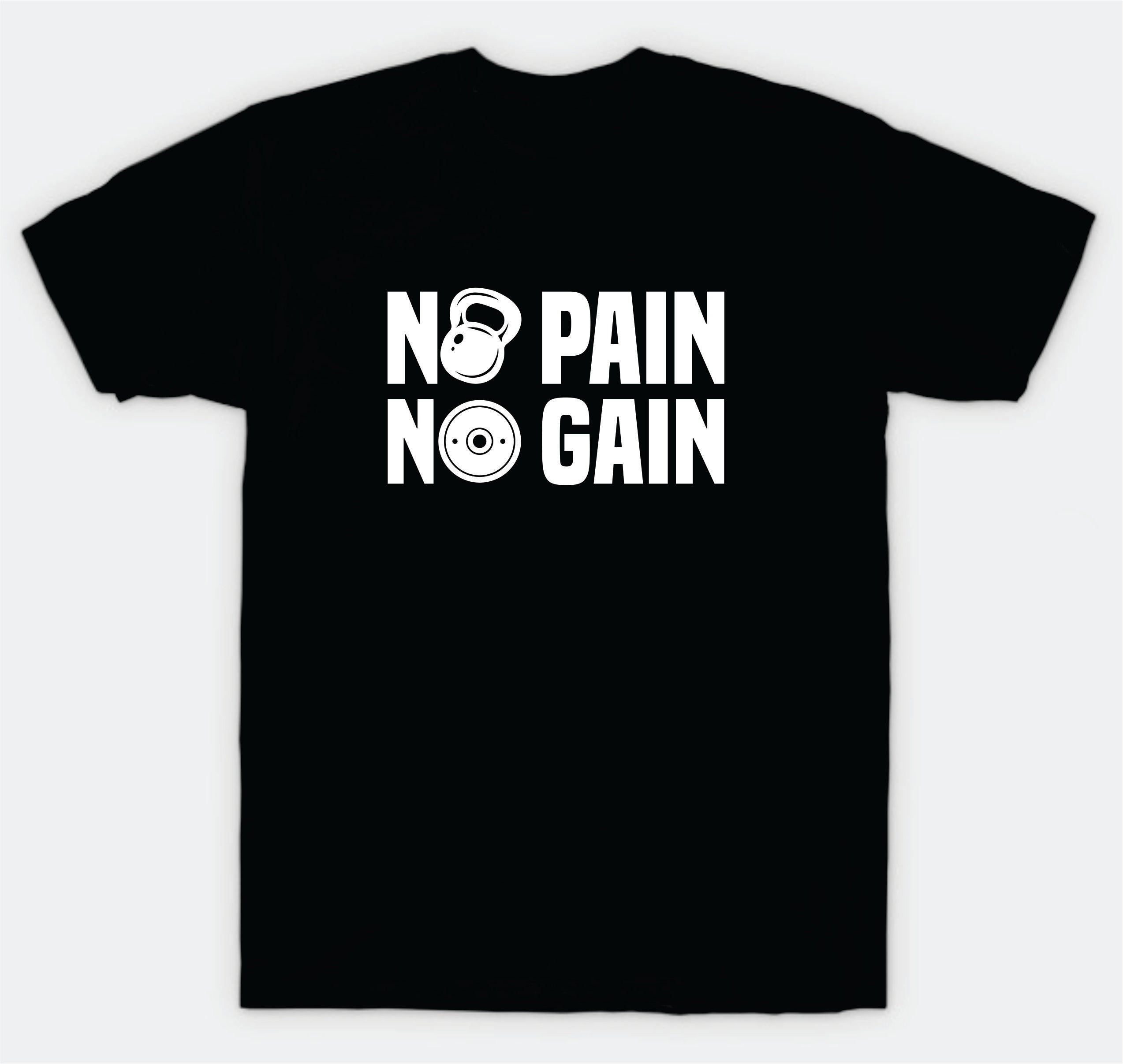 No Pain No Gain T-Shirt Tee Shirt Vinyl Heat Press Custom Inspirational Quote Girls Motivational Spo