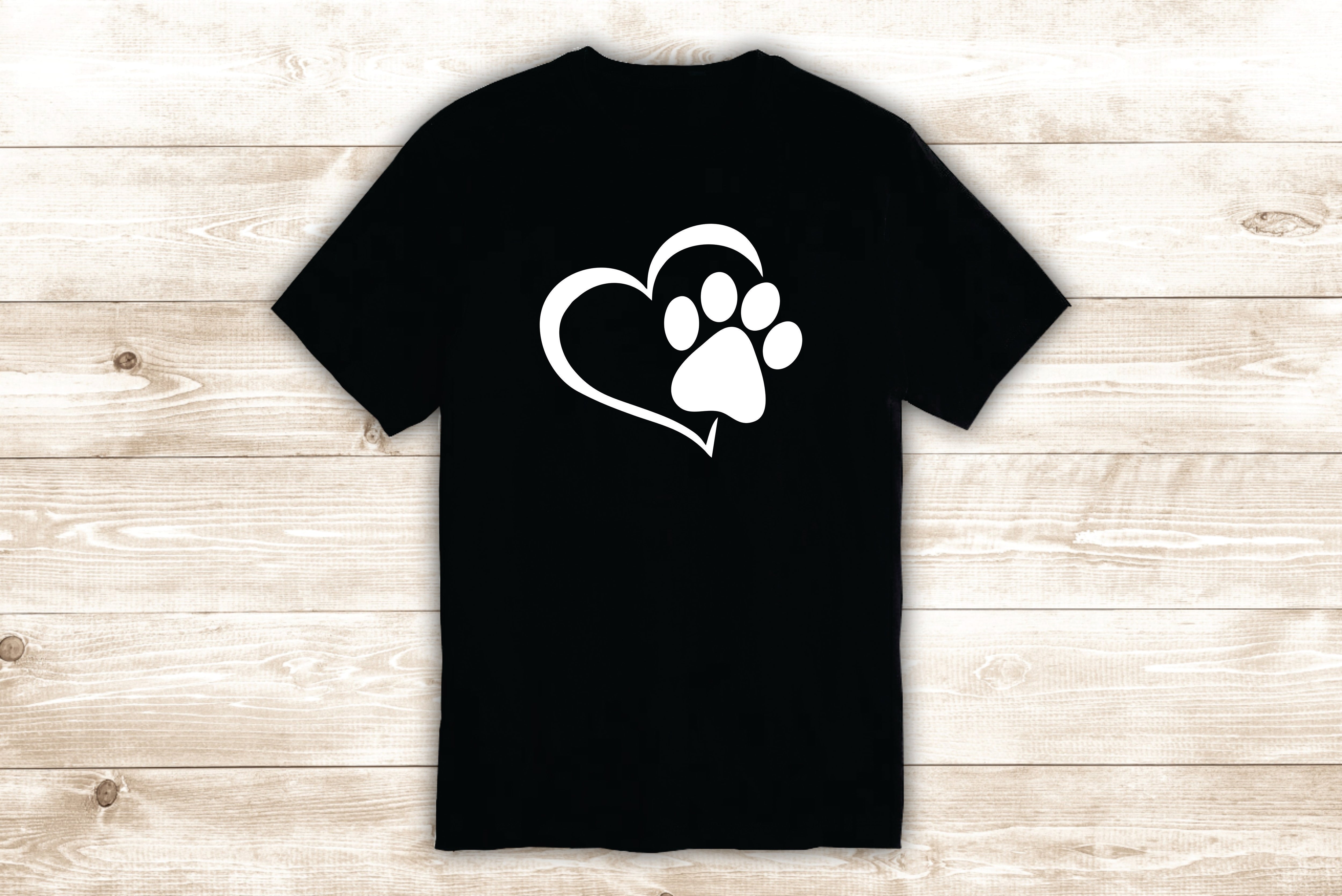 Paw Print Heart T-Shirt Tee Shirt Vinyl Heat Press Custom Inspirational Quote Teen Animals Dog Cat P