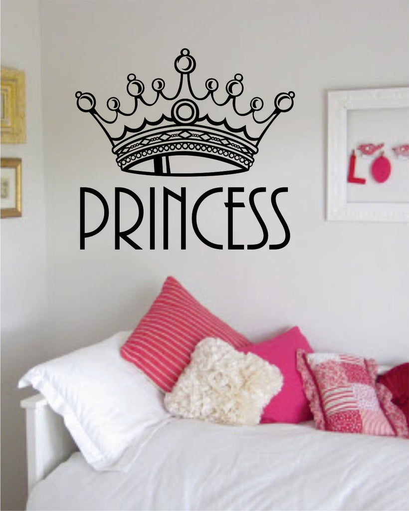 Princess Crown V2 Girls Queen Daughter Cute Wall Decal Sticker Vinyl Art Bedroom Living Room Decor Teen