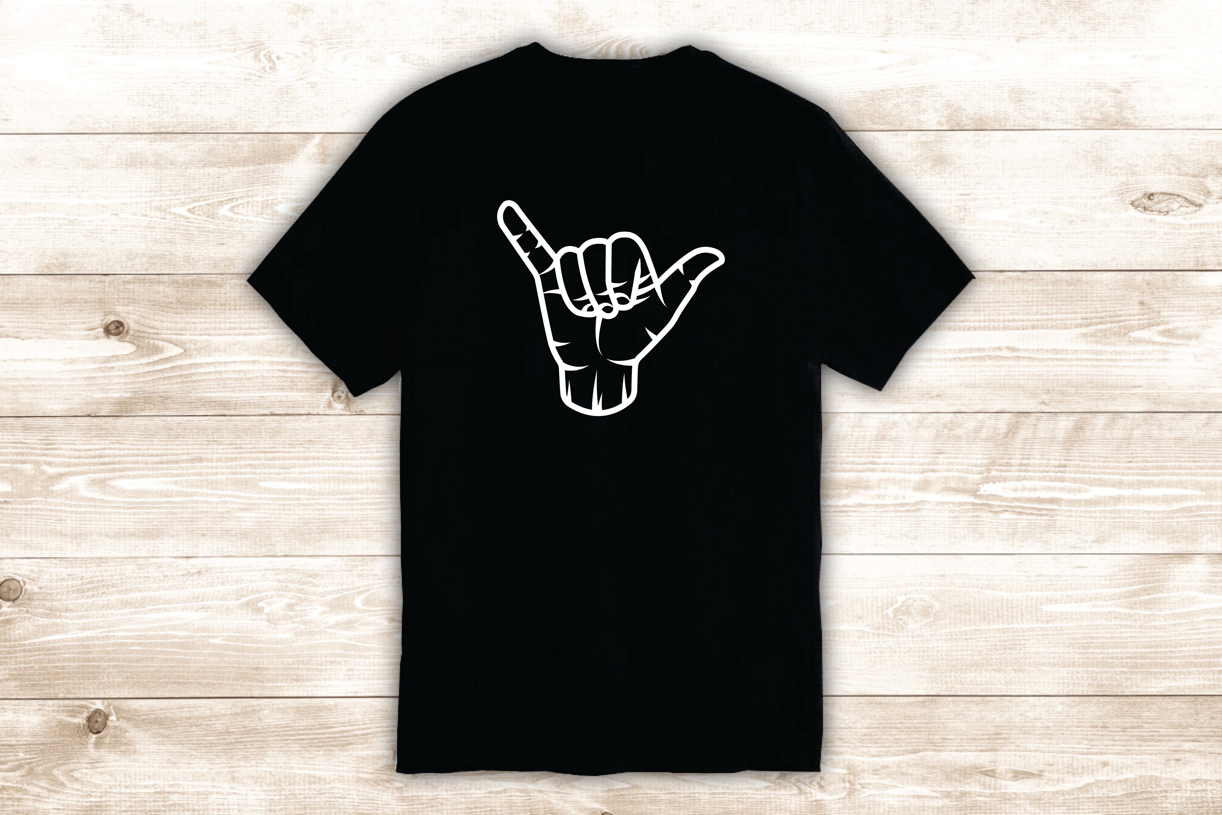 Shaka Hang Loose T-Shirt Tee Shirt Vinyl Heat Press Custom Surf Sports Beach Ocean