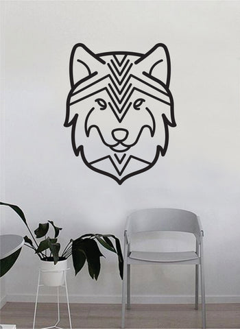 Wolf Face V3 Animal Design Decal Sticker Wall Vinyl Art Home Room Deco ...