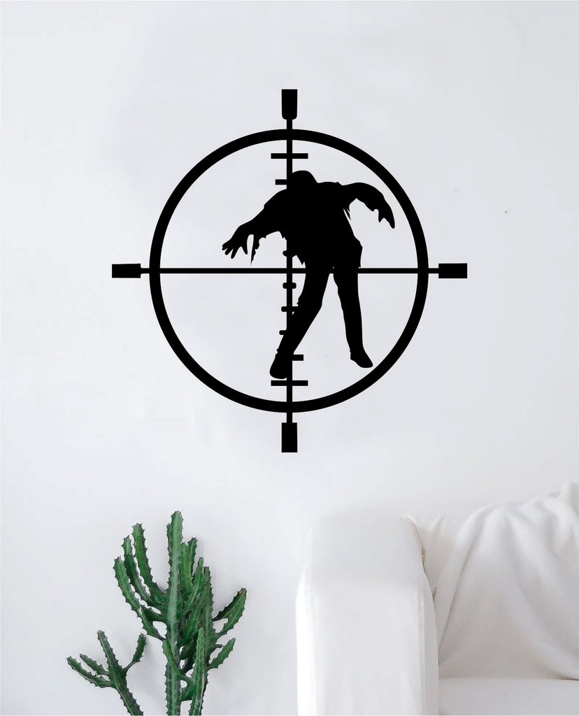 Zombie Hunter Art Wall Decal Sticker Vinyl Room Bedroom Decor Teen Skull Halloween Walking Dead Kids