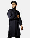 Black Stitched Kameez Shalwar (AMW-WSK-004) Annafeu Apparels