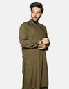 Olive Green Stitched Kameez Shalwar (AMW-WSK-005) Annafeu Apparels