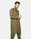 Olive Green Stitched Kameez Shalwar (AMW-WSK-005) Annafeu Apparels