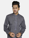 Chambray Embroidered Stitched Kurta (AMW-CK-004) Annafeu Apparels