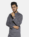 Chambray Embroidered Stitched Kurta (AMW-CK-004) Annafeu Apparels