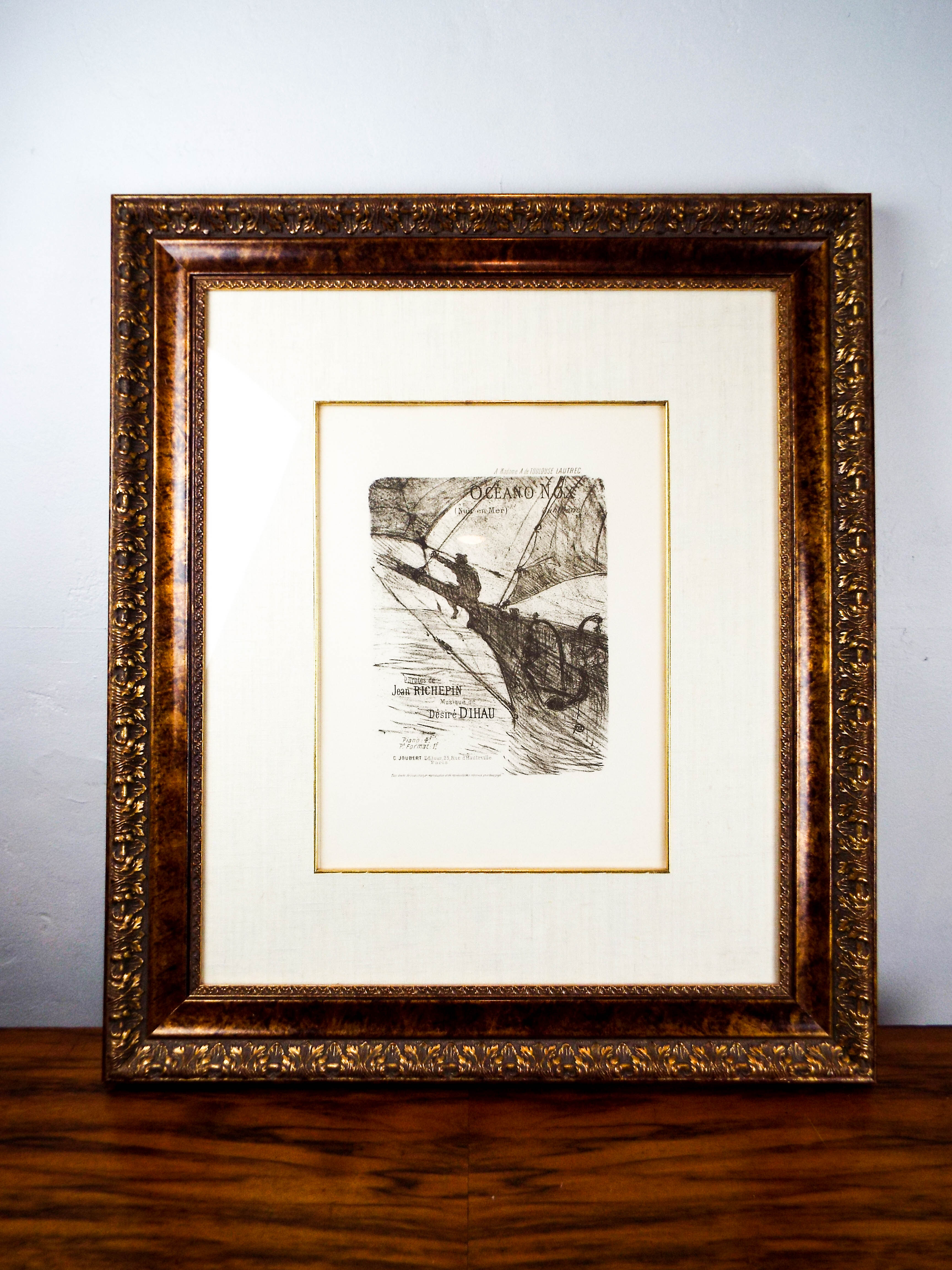 Antique Toulouse Lautrec Lithograph Print ~ Oceano Nox