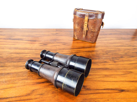 Antique British Military Cased Binoculars WW1 Era Officers Optics ...