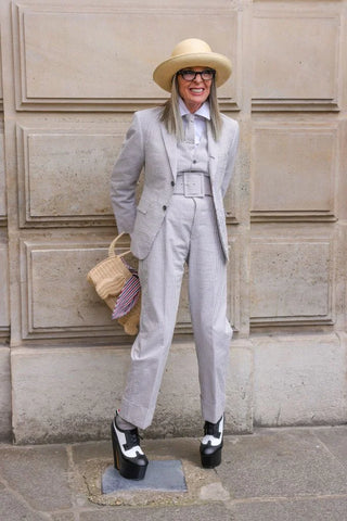 Diane Keaton attended Thom Browne Haute couture show at Paris 2023
