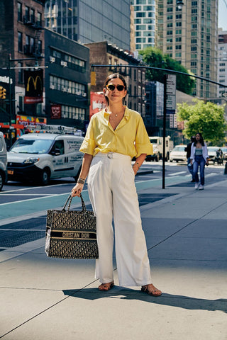 Tailored pantsuit for summer workwear