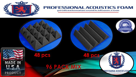Soundproof Foam 96 Pack Mix Professional Acoustic Foam Charcoal
