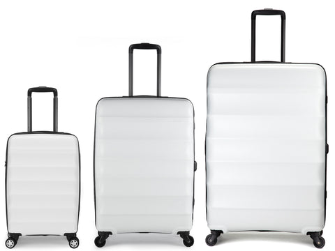 white hard luggage set