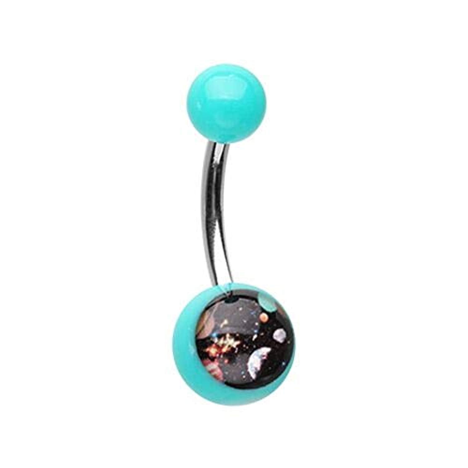 Galaxy Gaze Acrylic Logo WildKlass Belly Button Ring