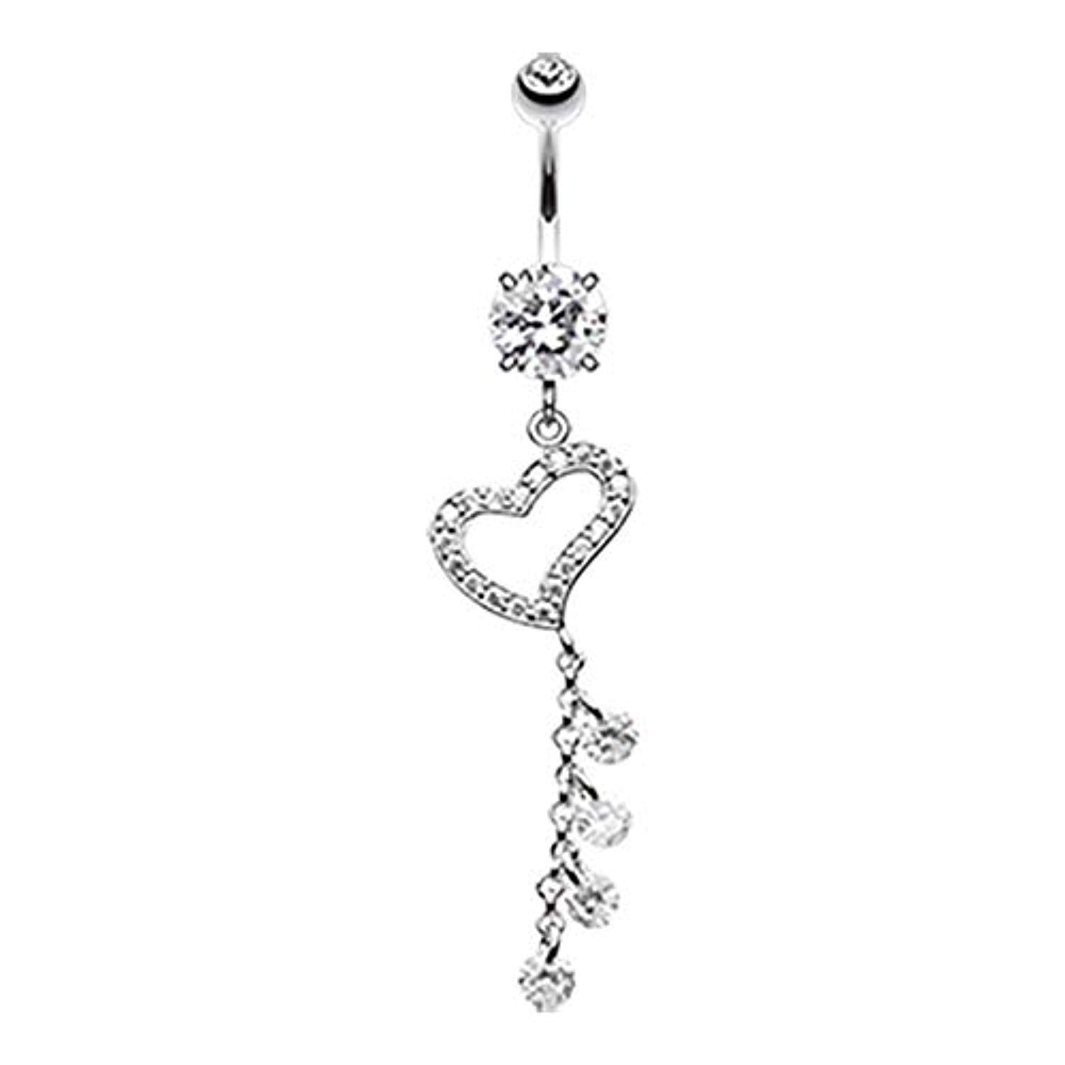 Dazzling Heart Crystalline WildKlass Belly Button Ring