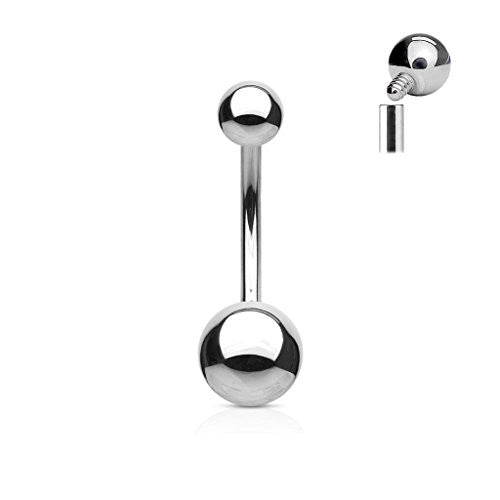 Internally Threaded Top Ball 316L Surgical Steel WildKlass Belly Button Rings