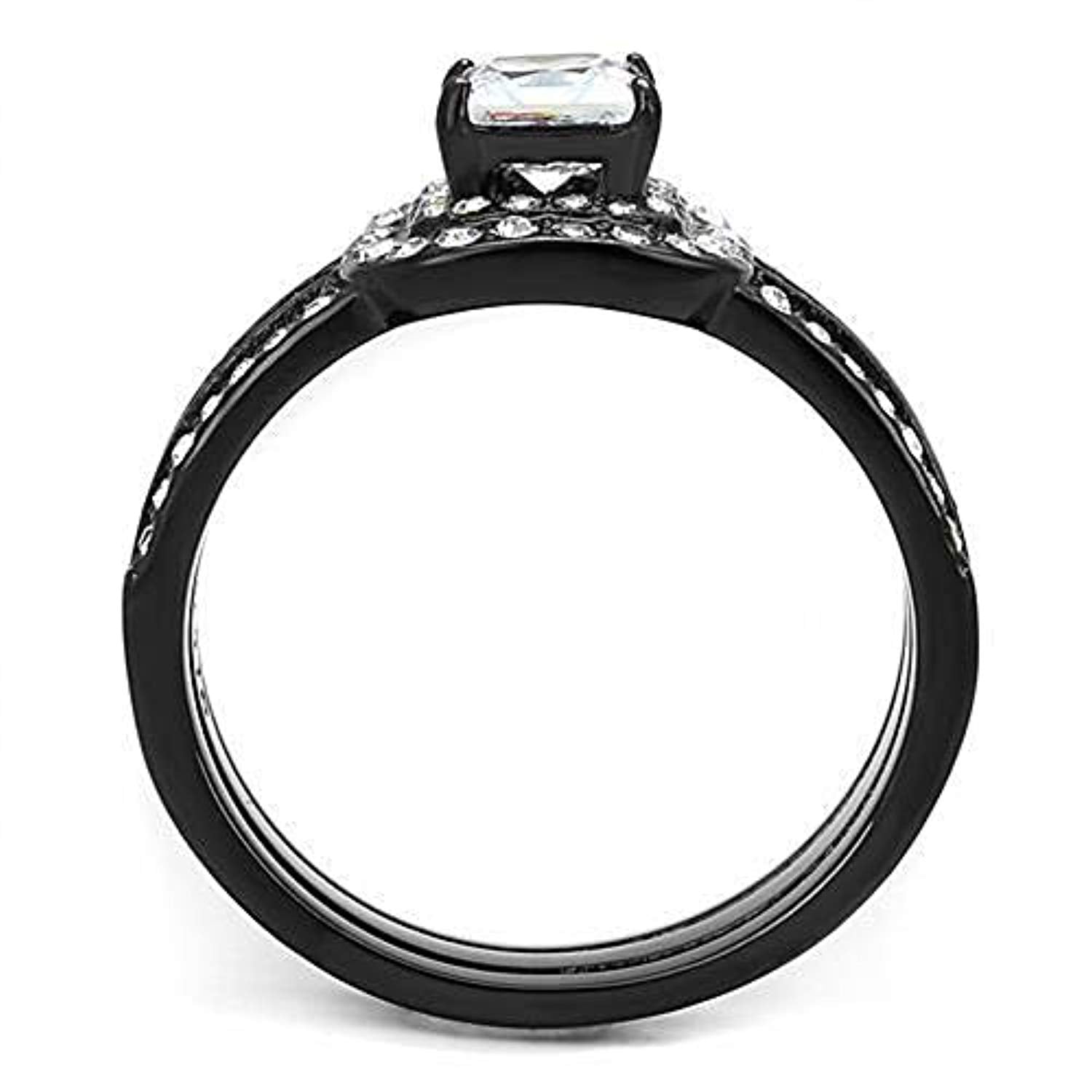 WildKlass Stainless Steel Ring IP Women AAA Grade CZ Clear