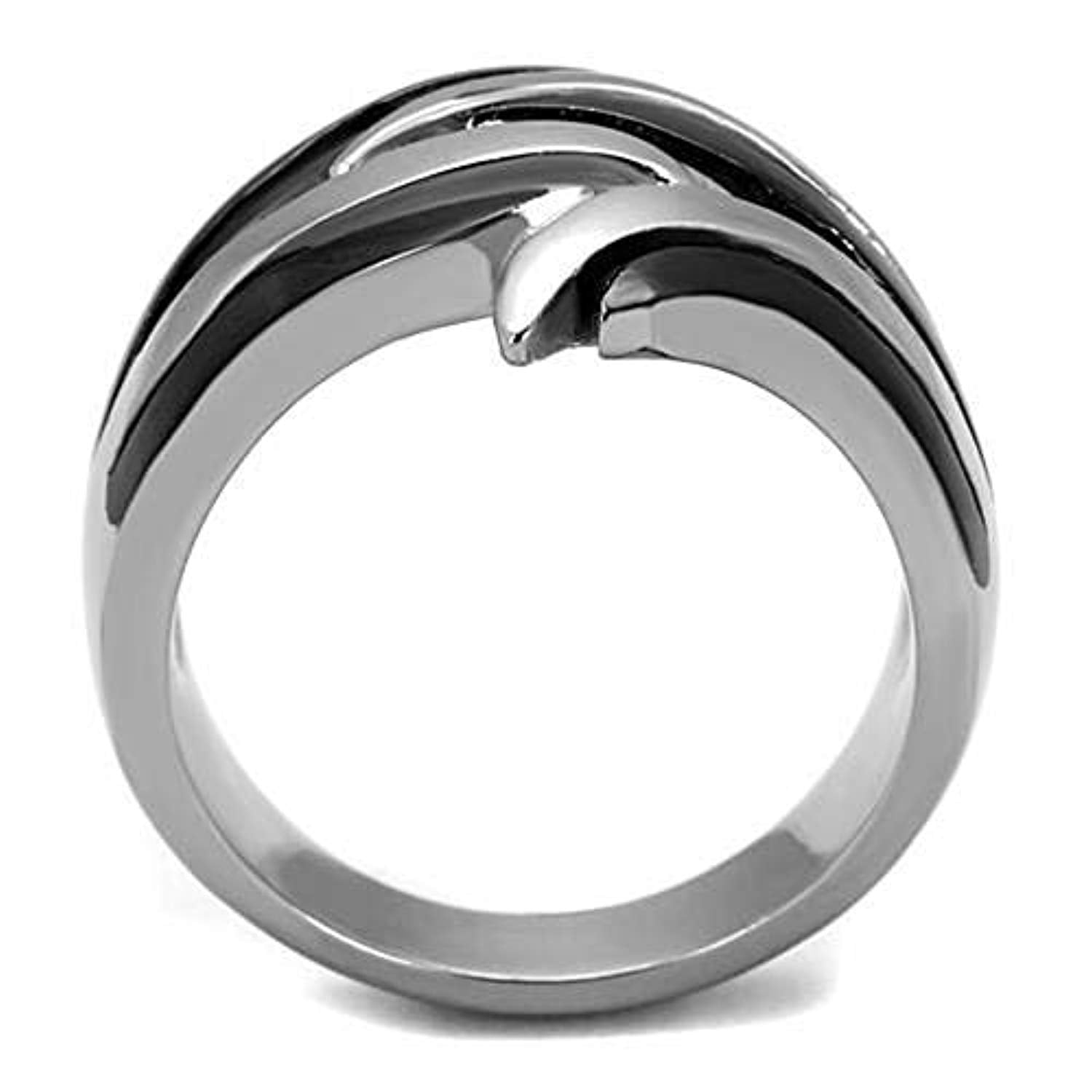 WildKlass Stainless Steel Ring Two-Tone IP Black Women