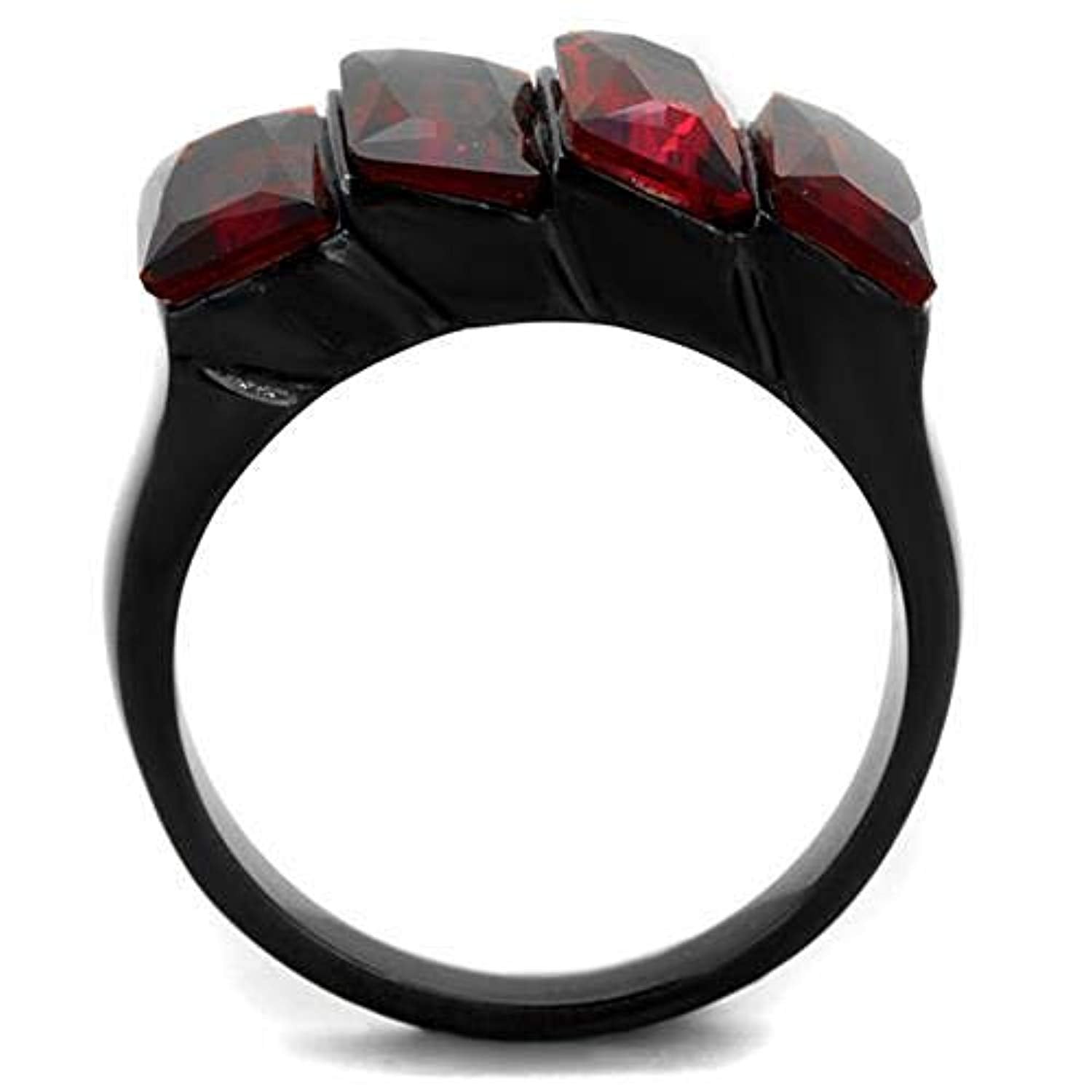 WildKlass Stainless Steel Ring IP Black Women Synthetic Siam