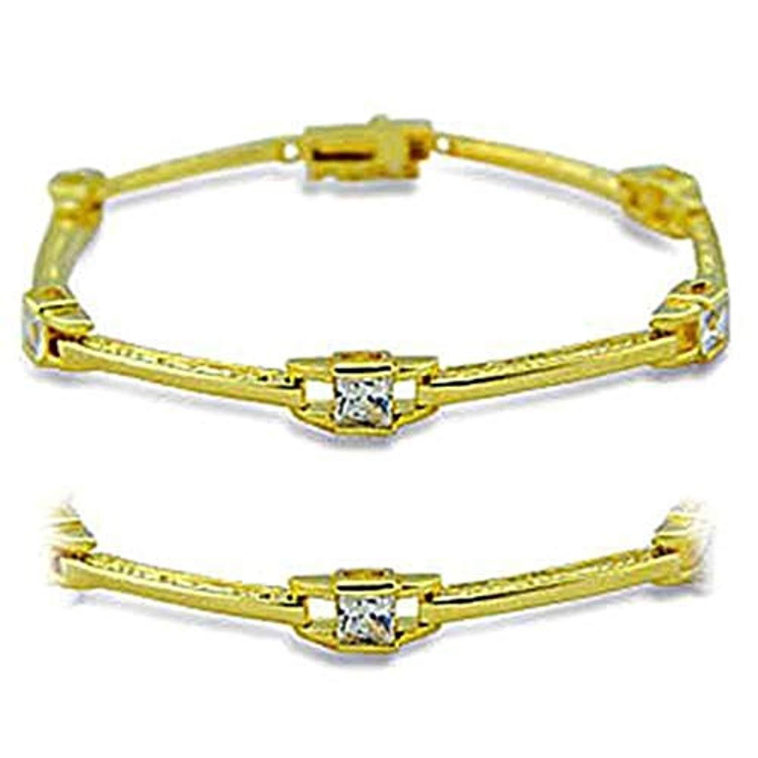 WildKlass Stainless Steel Western Bracelet Gold Women AAA Grade CZ Clear