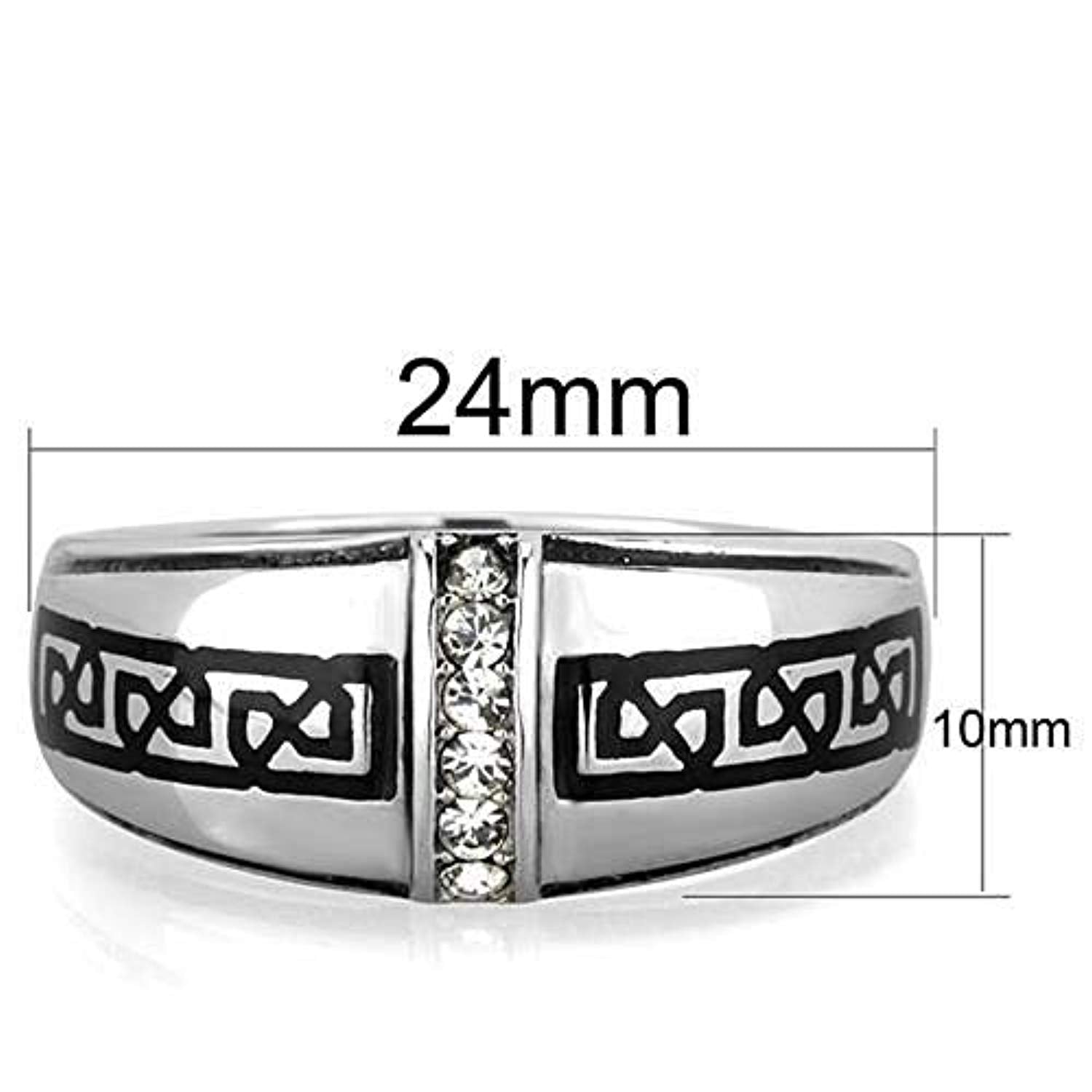 WildKlass Stainless Steel Ring High Polished (no Plating) Men Top Grade Crystal Clear