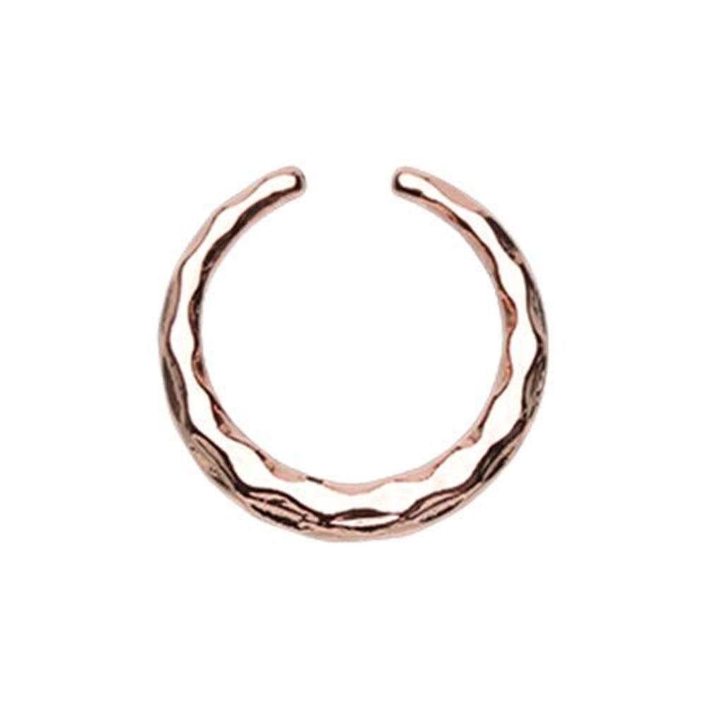 Rose Gold Faceted Textured WildKlass Septum Retainer Ring